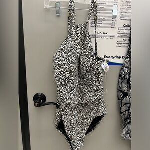 NWT Bleu Rod Beattie Animal Print  High Neck One Piece Swimsuit